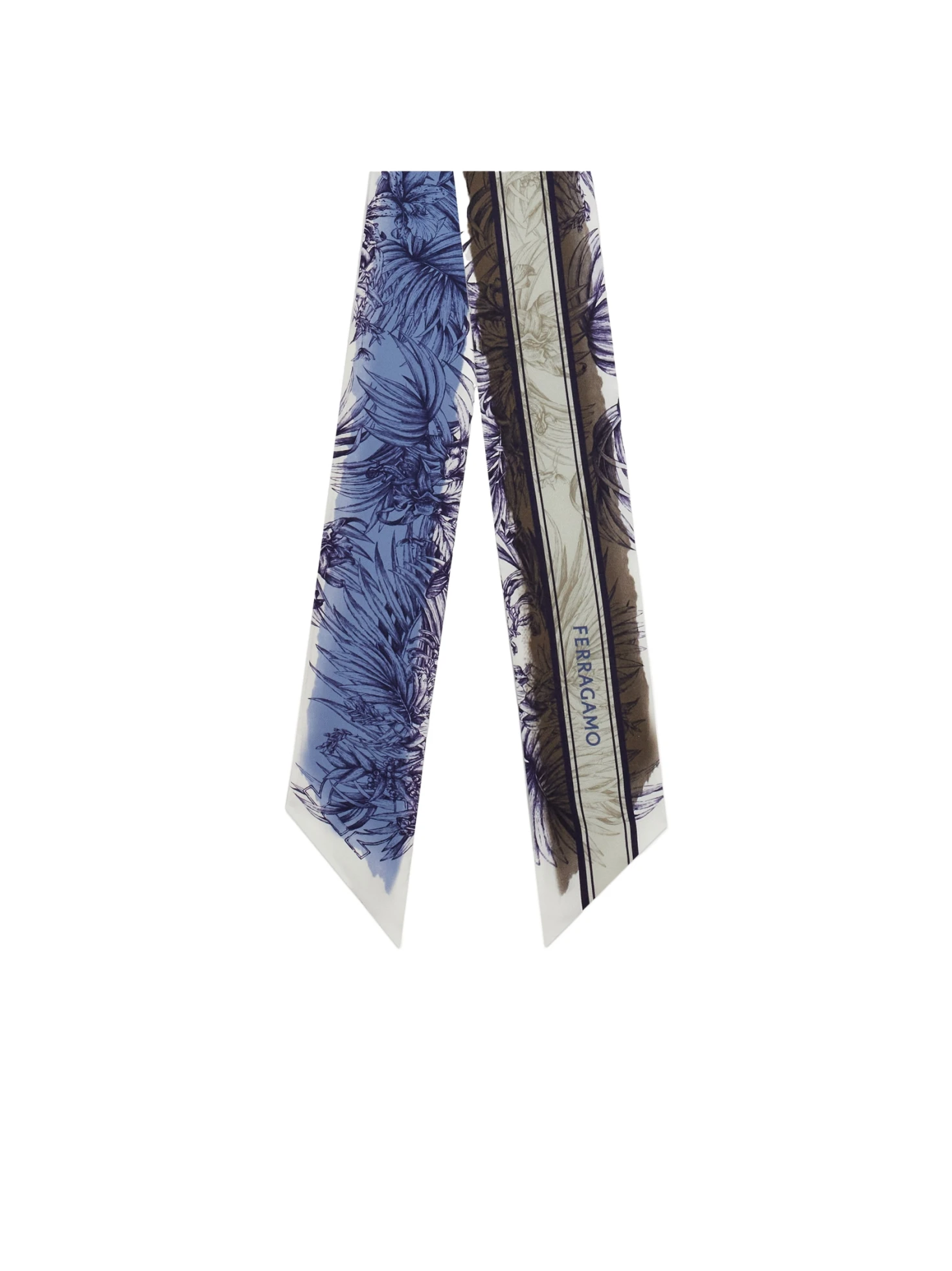 スカーフ FERRAGAMO FW25 Bandeau 'Gravure' print (785719 ARANCIOROSA) Salvatore Ferragamo Gravure print silk bandeau - SENSER
