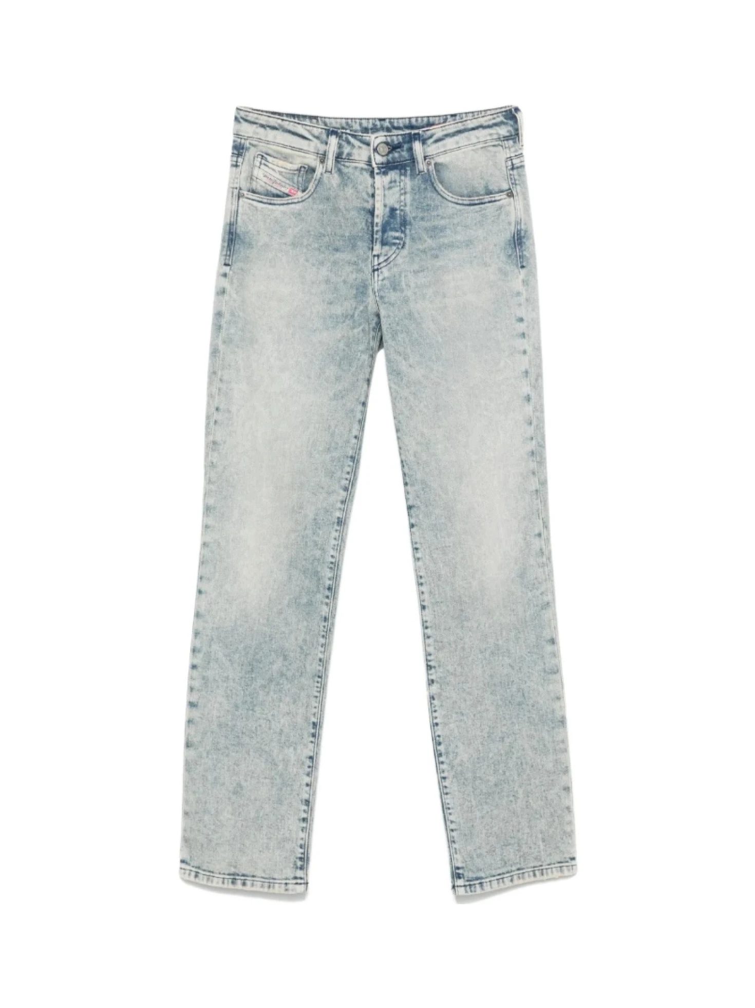 DIESEL>>1989 D-Mine ロゴ刺繍 ダメージ加工 ジーンズ Women's Regular Jeans | Dark Blue | Diesel 1989 D-Mine