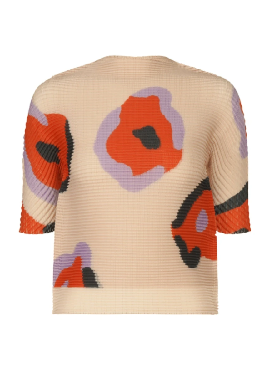 Issey Miyake Pleated Wide V-Neck Top - SENSER