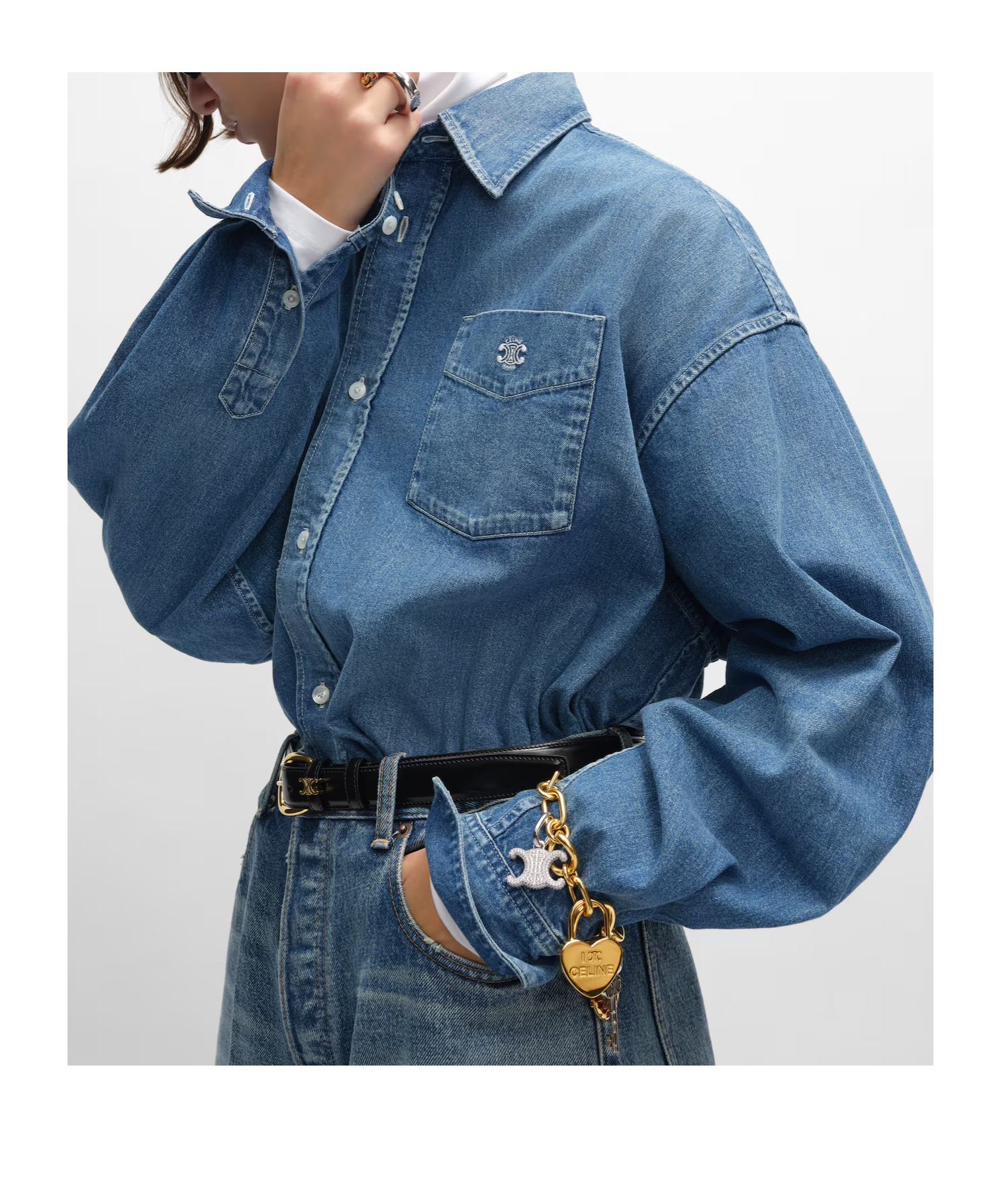 Celine cropped shirt in denim - SENSER