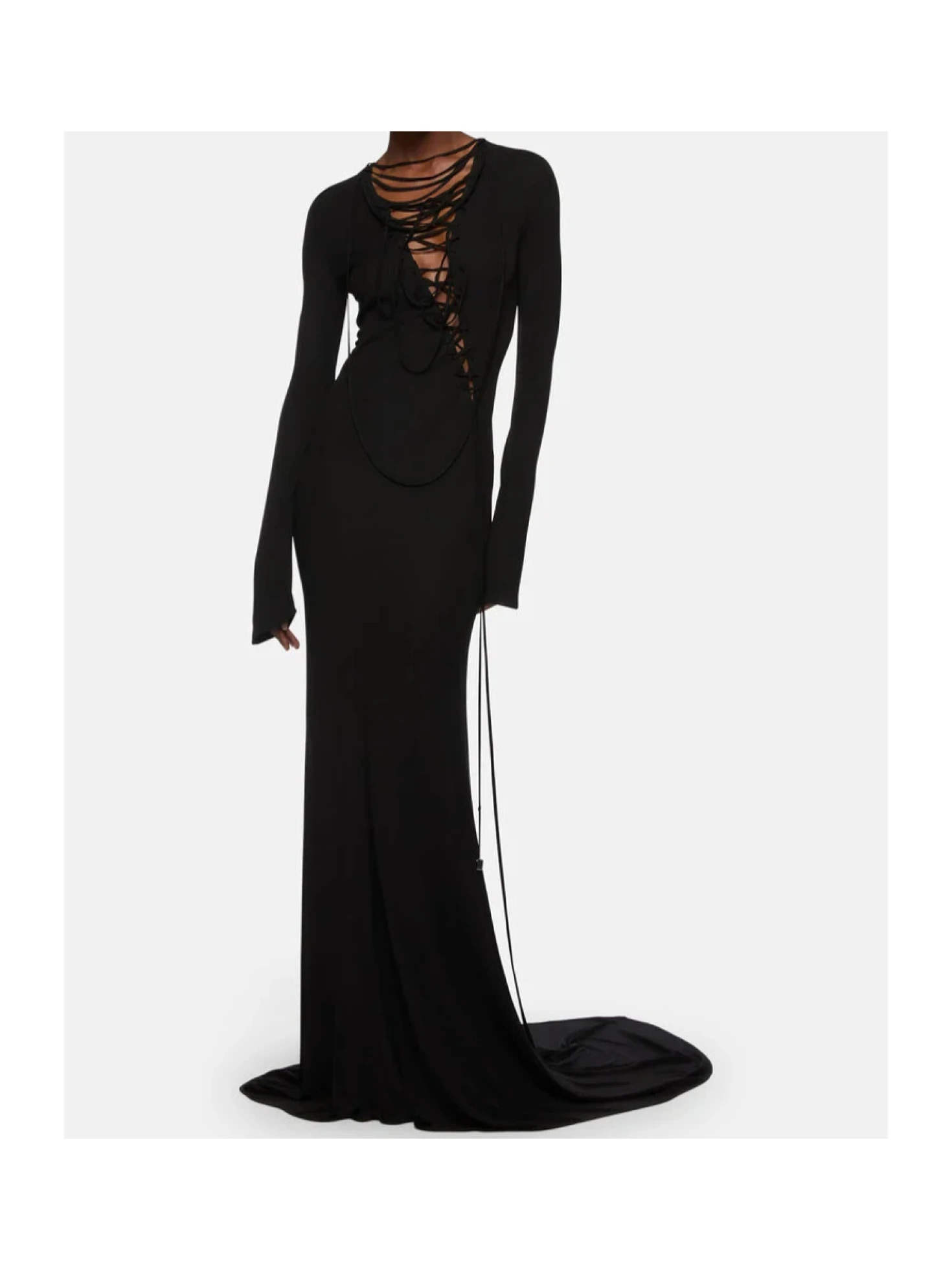 spaghetti strap lace bodycon dress Corseted Lace Midi Dress 12 / Noir main image 0