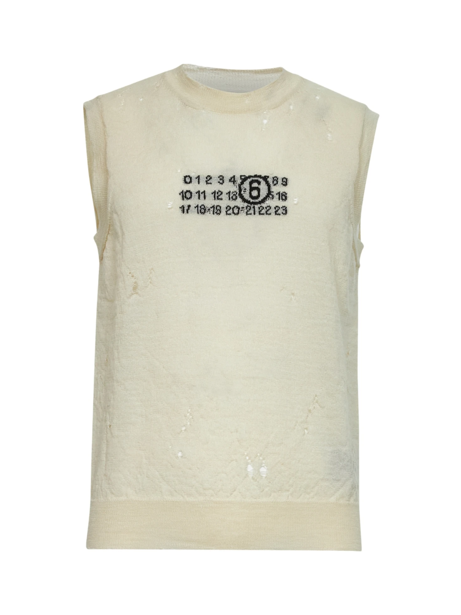 MM6｜SLEEVELESS (S52NL0071 M20101 900) MM6 Maison Margiela Distressed Sleeveless Jumper | Black