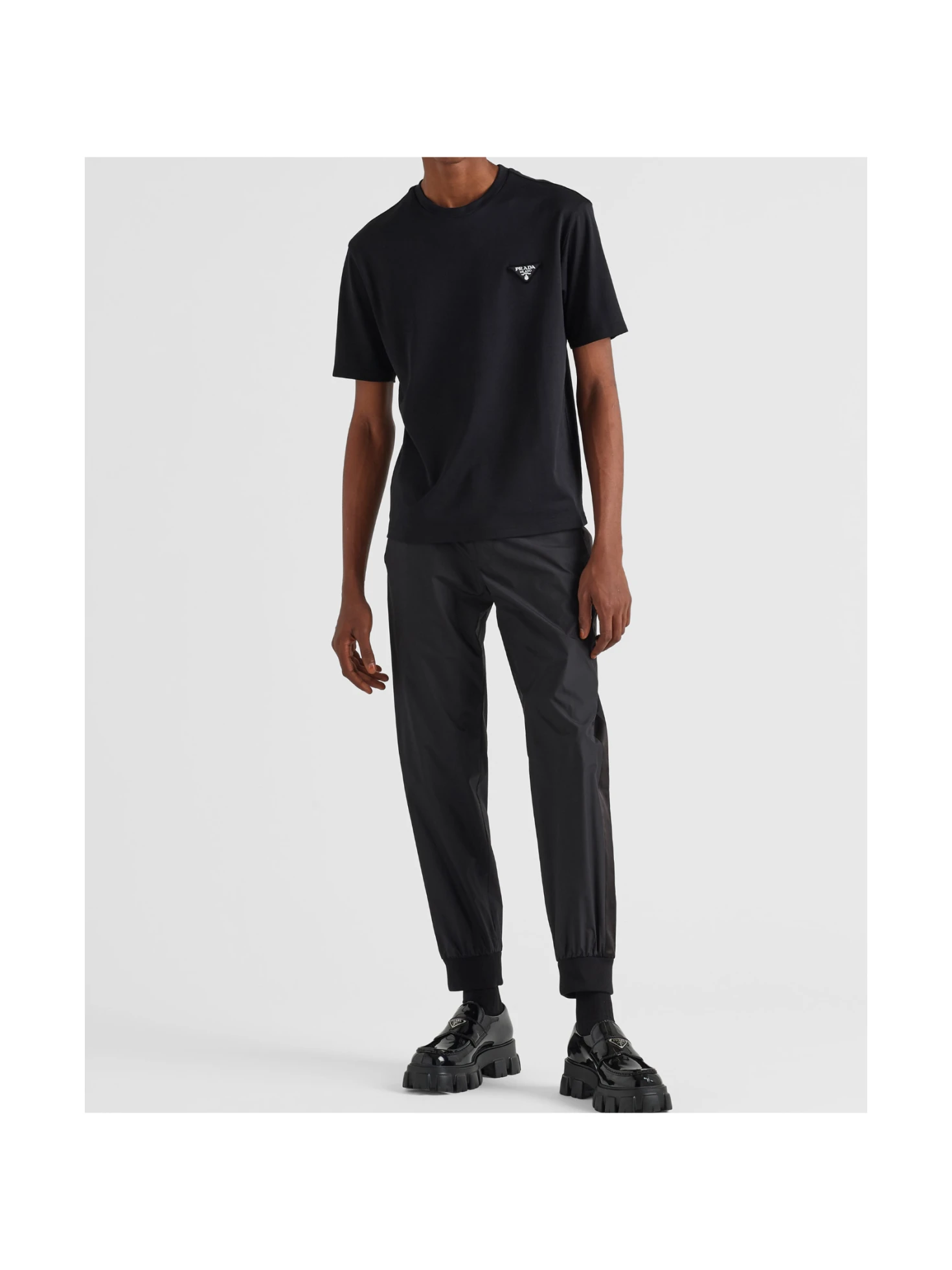 Prada Logo Detailed Crewneck T-Shirt - SENSER