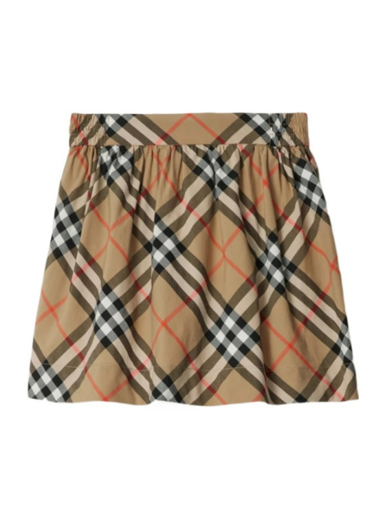 Image 1 of Burberry Kids Checked Elasticated Waistband Skirt