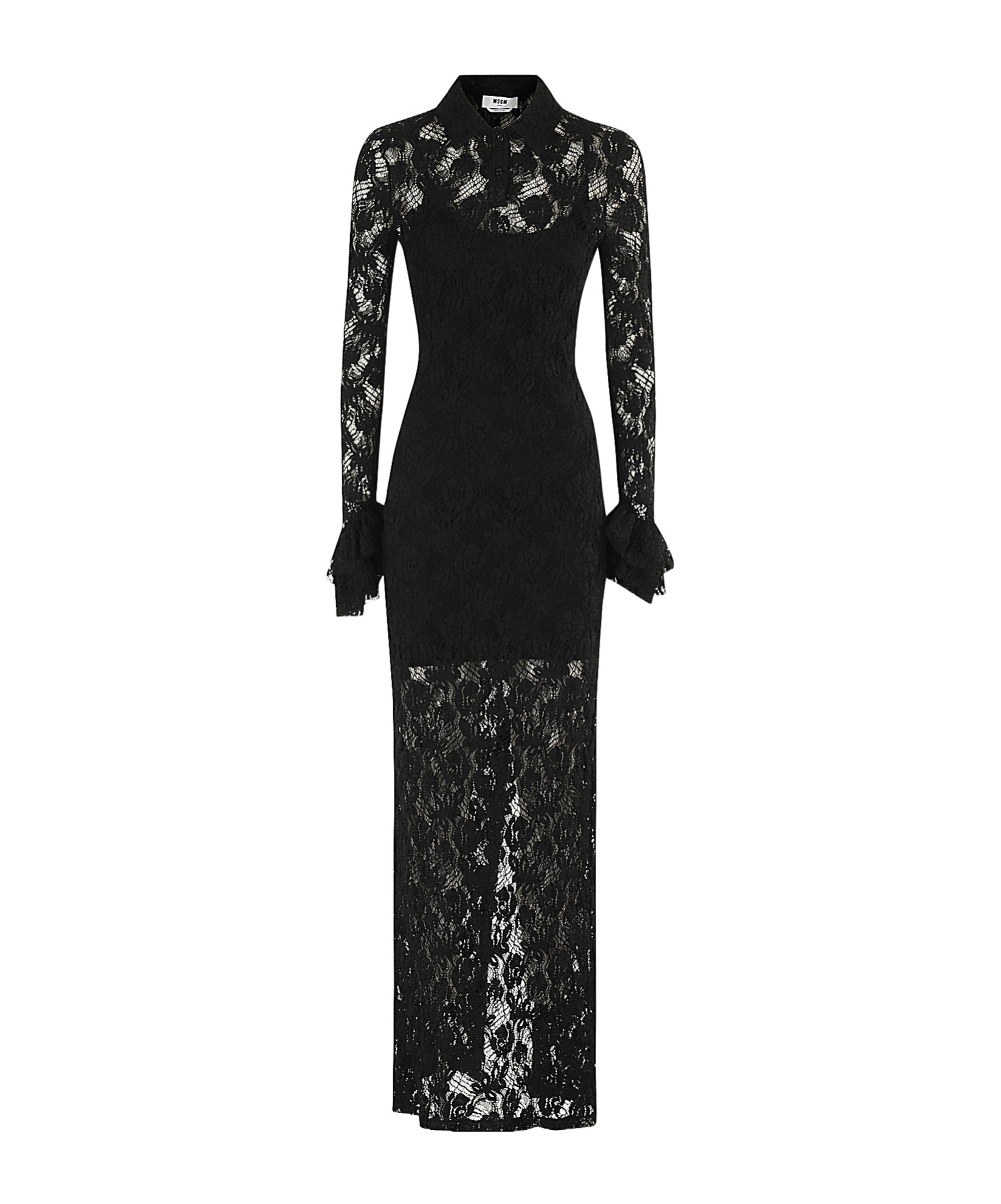 MSGM Floral Lace Ruffle Maxi Dress - SENSER MSGM Floral Lace Ruffle Maxi Dress - SENSER