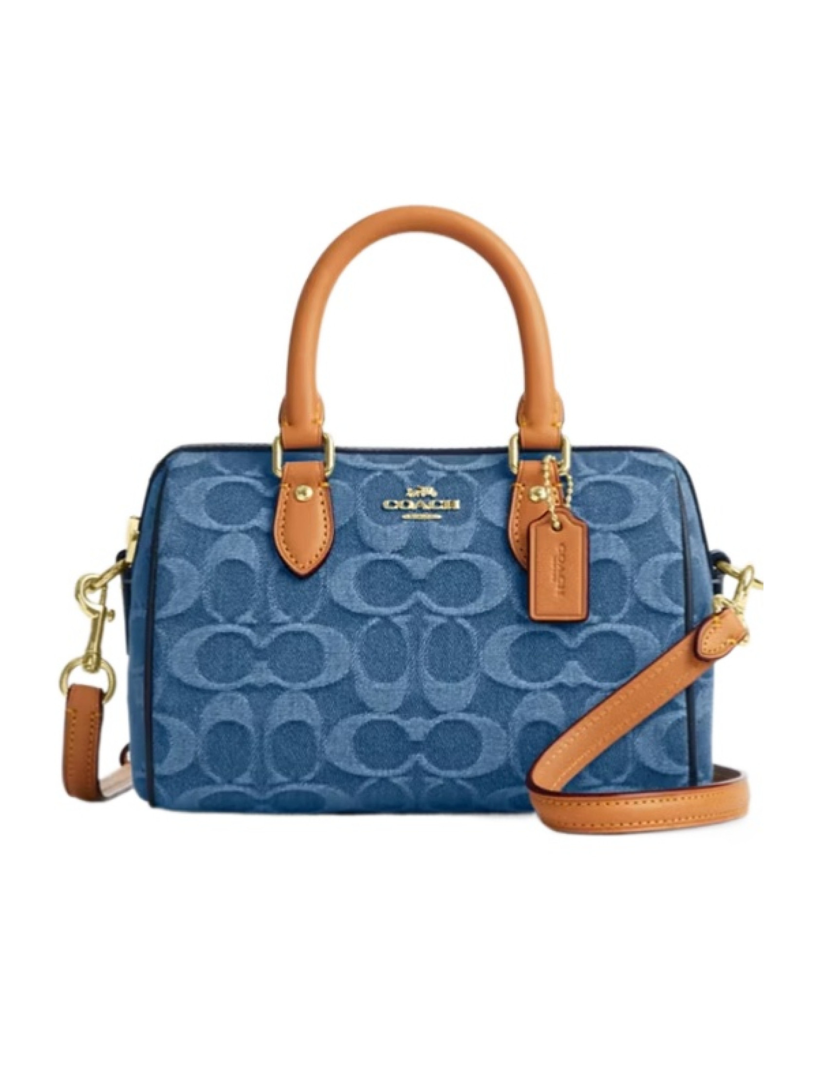 Coach Mini Rowan Crossbody Bag In Signature Denim - SENSER