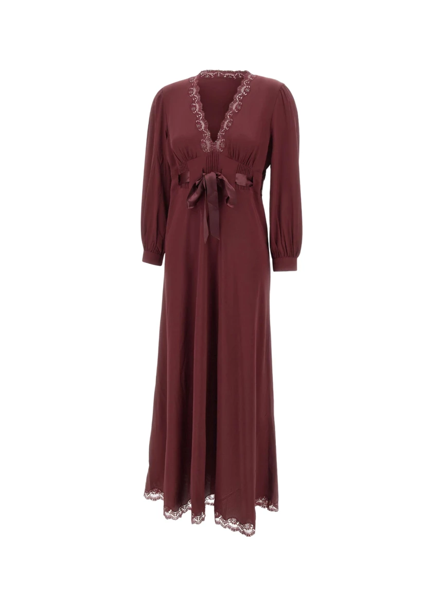 rixo iggy polka-dot lace-trimmed satin midi dress Rixo