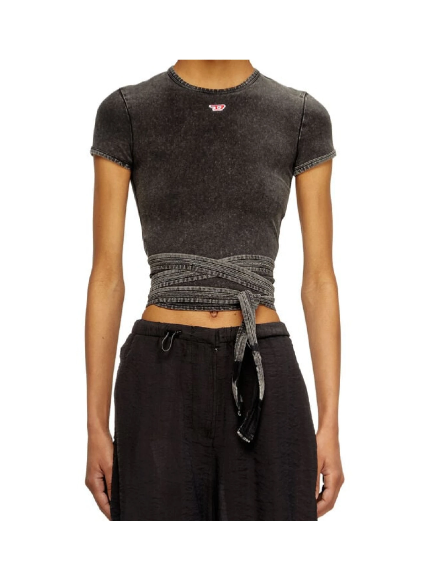 ★関税込み★ DIESEL T-BUNNY-TAIL T-SHIRT T-BUNNY-TAIL T-shirt with wrap ties｜ホワイト｜ウィメンズ