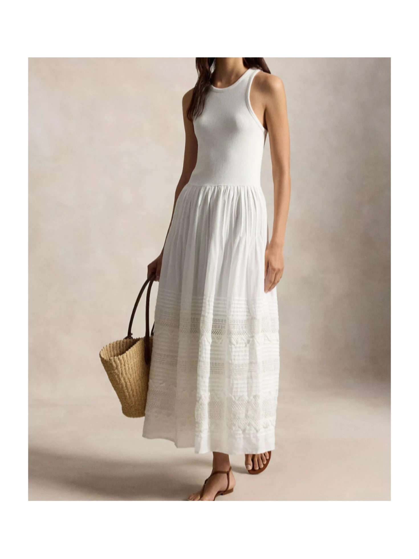 polo flare dress Voile Crew Neck Fit & Flare Dress