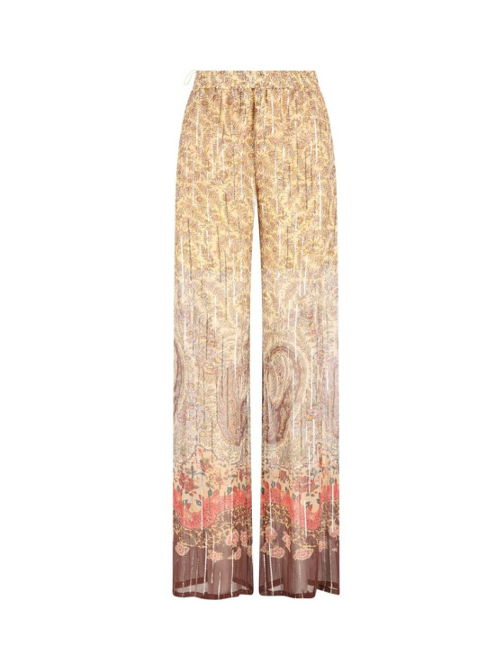 Image 1 of Valentino Printed Wide-Leg Pants
