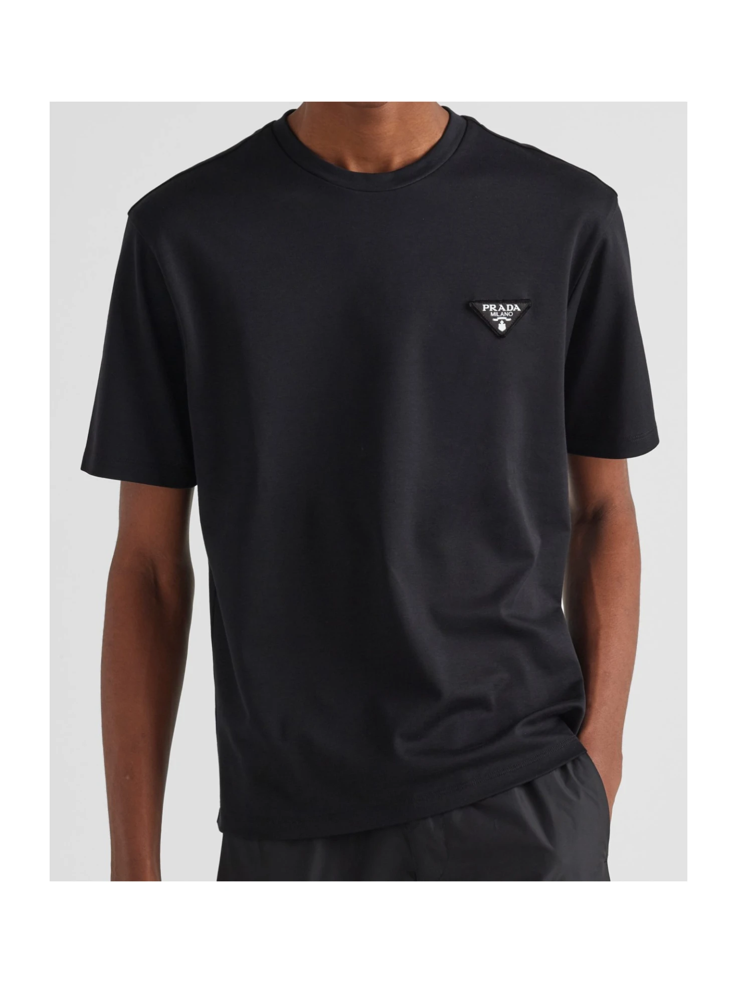 Prada Logo Detailed Crewneck T-Shirt - SENSER