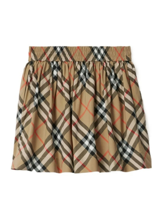 Image 2 of Burberry Kids Checked Elasticated Waistband Skirt