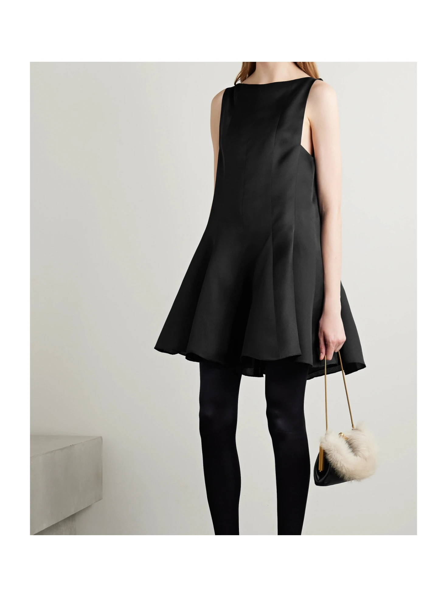 khaite black mini dress KHAITE Aleena Dress in Black Velvet - Black Designer Dress