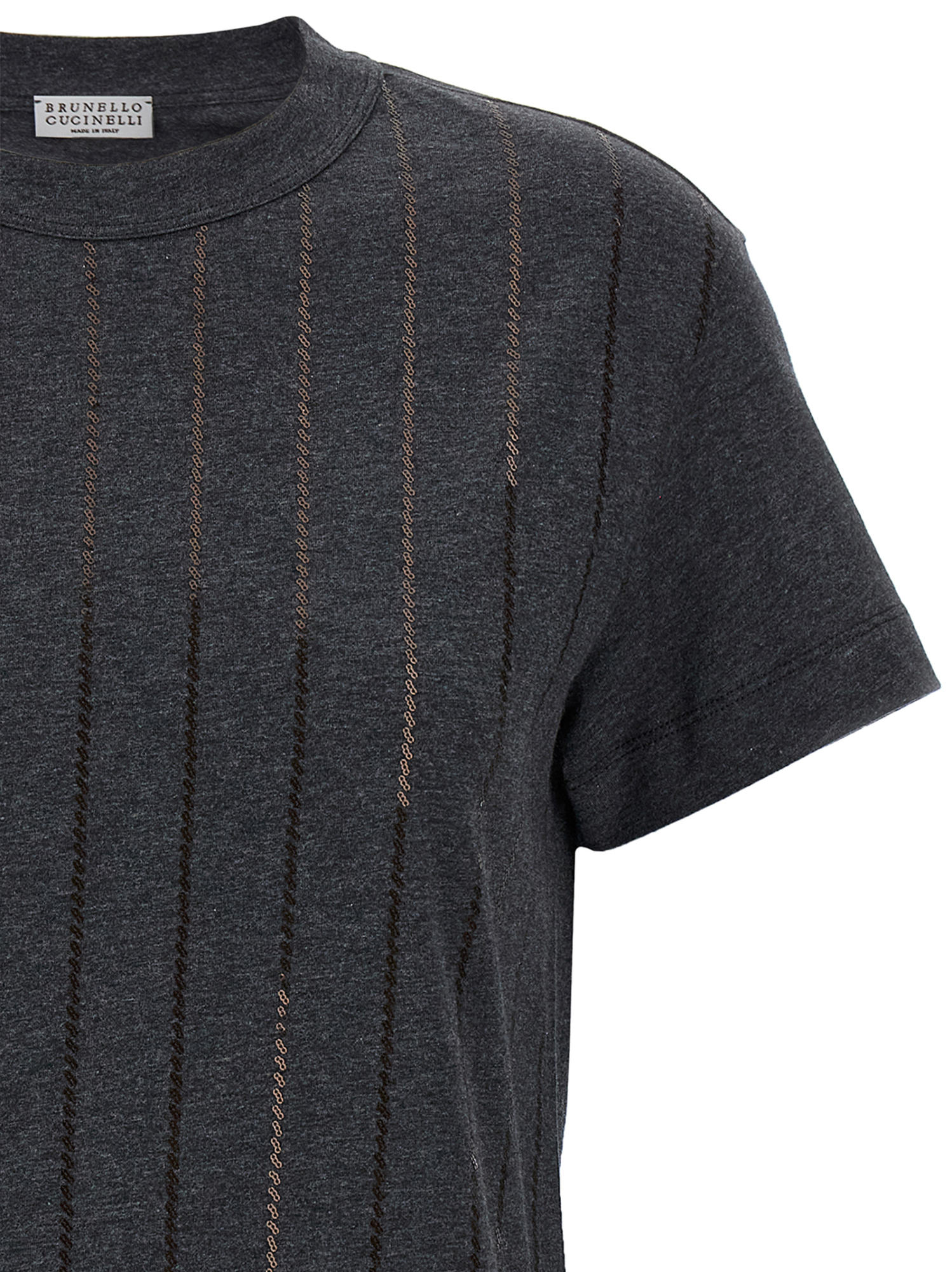 【関税&送料込み】Brunello Cucinelli Micro Sequin T-Shirt Brunello Cucinelli Micro Sequin Embellished T-Shirt - SENSER