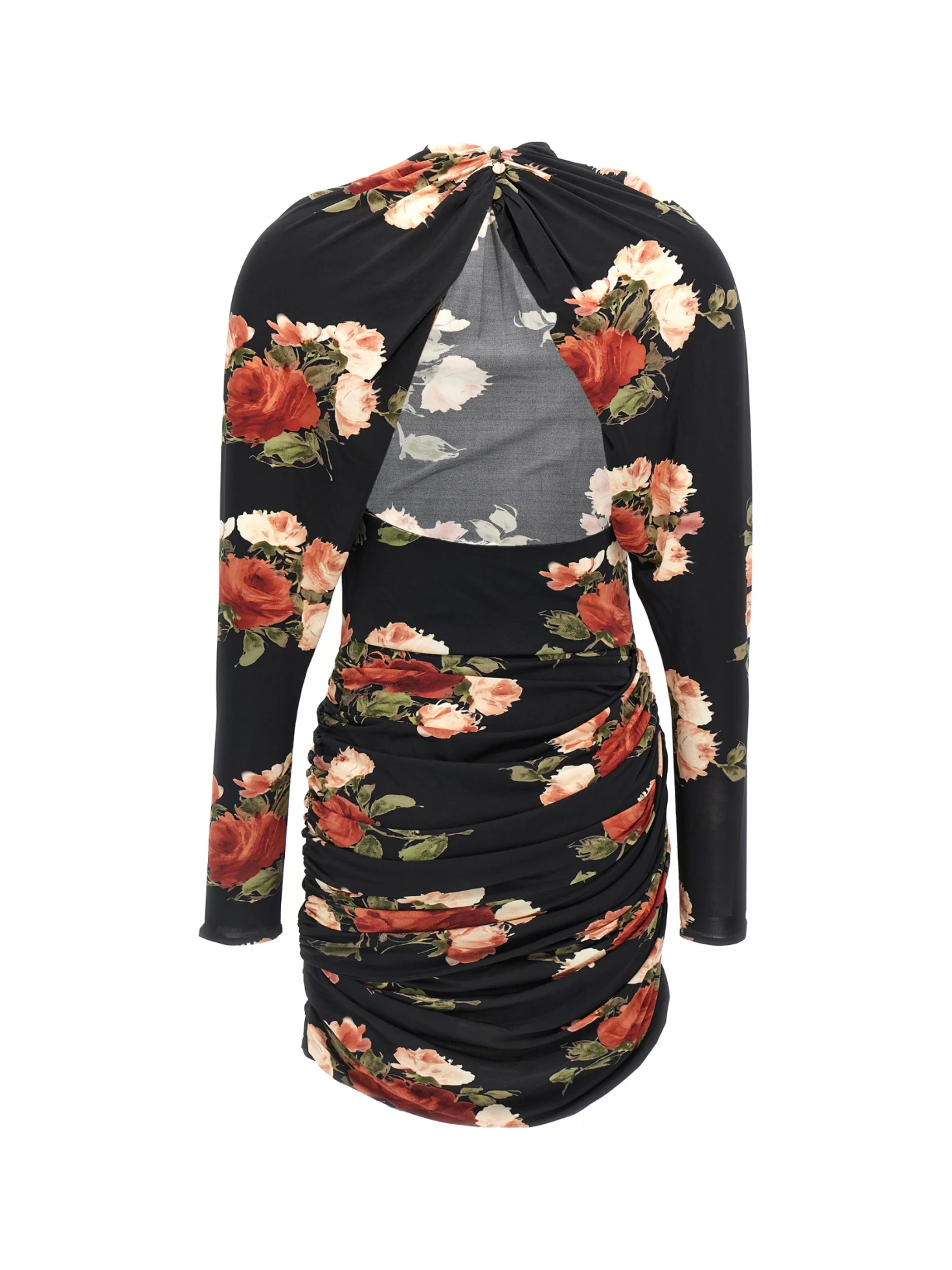 knee length dresses for ladies Draped Jersey Mini Dress In Black