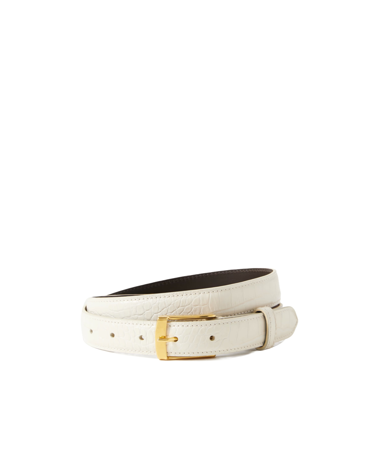 NEW NILI LOTAN women\'s dana belt in ivory with gold buckle Louise_Belt_croc_black.jpg?v=  main image 4