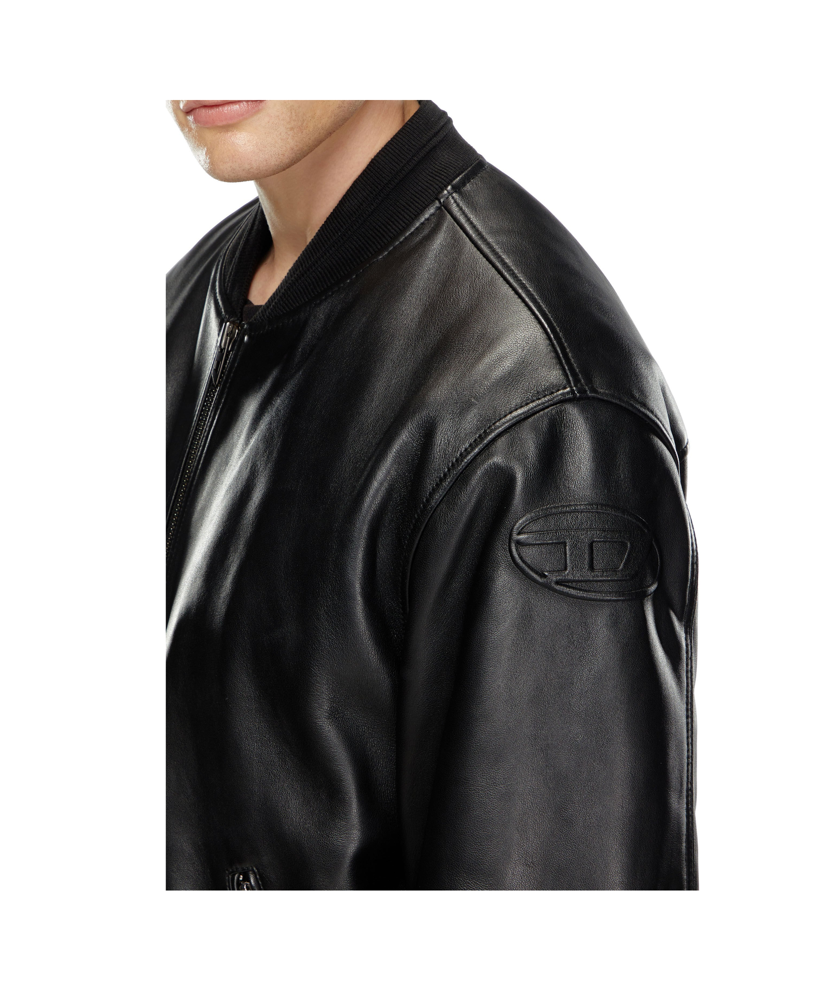 Diesel L-Khan Leather Bomber Jacket - SENSER