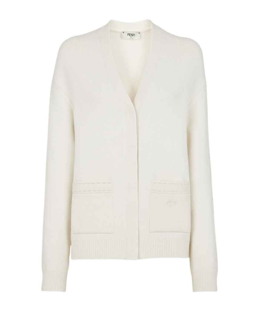 Fndiページ Fendi Logo Embroidered V-Neck Cardigan - SENSER